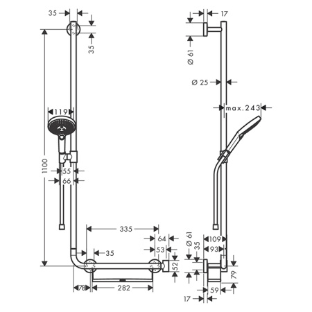 Душевой гарнитур Hansgrohe Raindance Select 26324000 настенный хром