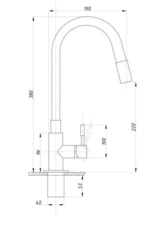 Смеситель для кухни TSARSBERG TSB-114-G005 на столешницу хром