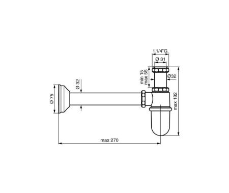 Сифон Emmevi C06615/CR цвет хром