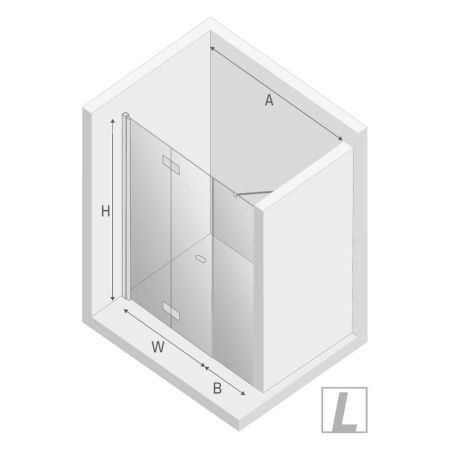 Душевая дверь New Trendy NEW SOLEO PLUS L D-0148A/D-0095B 100х195 стекло прозрачное профиль хром