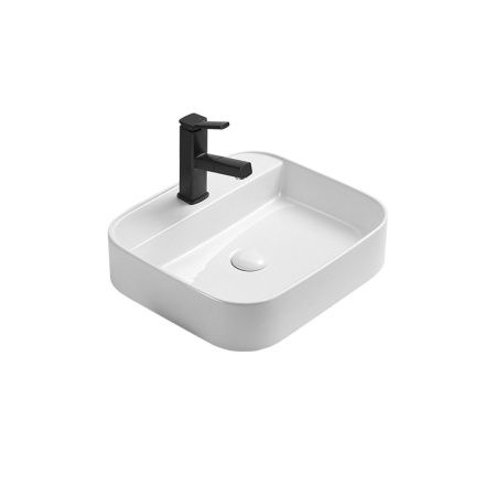 Раковина из сантехнического фарфора Vincea VBS-50550 50х40 накладная цвет белый 1 отверстие под смеситель