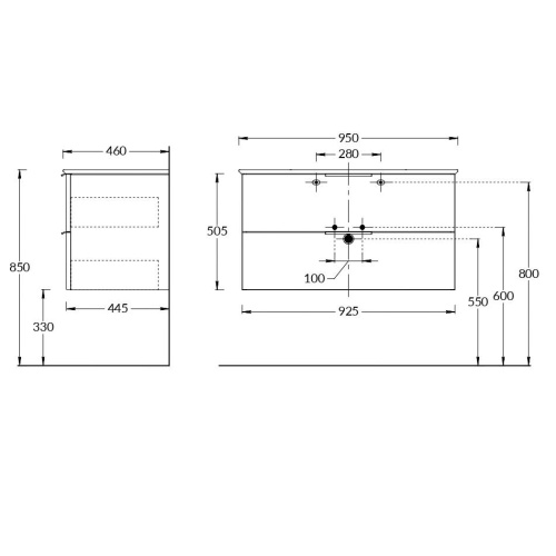 Тумба под раковину Kerama Marazzi GEOMETRICA PI.F.95\WHT 93х45х51 подвесная цвет белый - фото 2