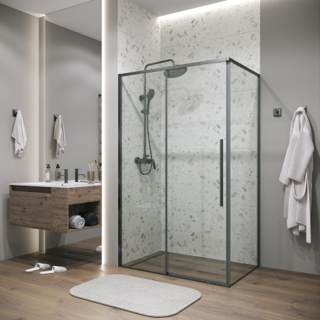 Боковая стенка Grossman Galaxy 200.K33.01.100.42.00 100x195 стекло прозрачное профиль графит сатин