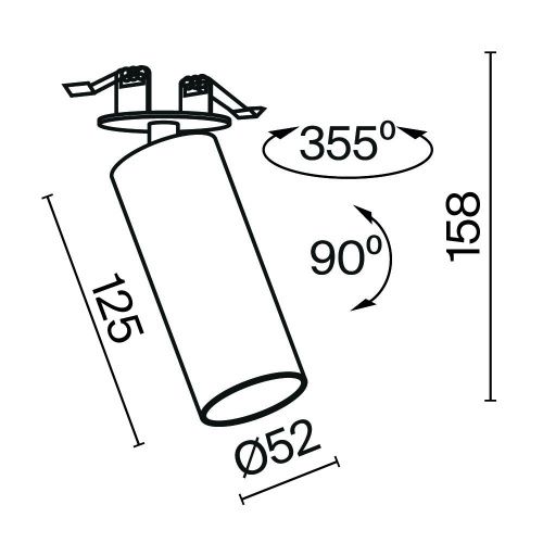 Светильник встраиваемый Maytoni Technical FOCUS LED C053CL-L12W3K-W-B - фото 2