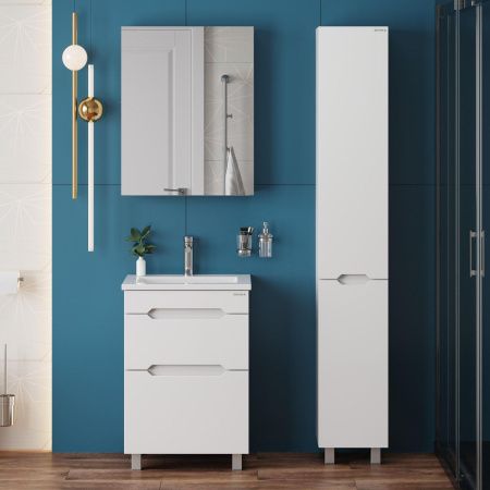 Шкаф-пенал Onika Айленд 403081 30х190 напольный цвет белый