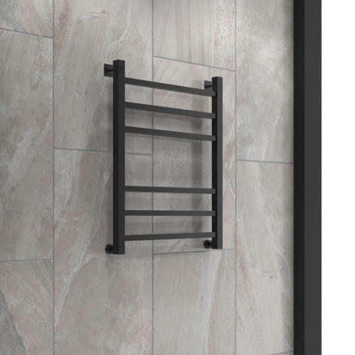 Полотенцесушитель Indigo Aletto LALWPF60-50BR 53х64 водяной черный муар - фото 5