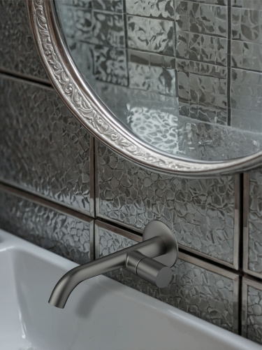 Смеситель для раковины AltroBagno Bilancia AltroBagnoBilancia010803GM встраиваемый в стену оружейная сталь - фото 5