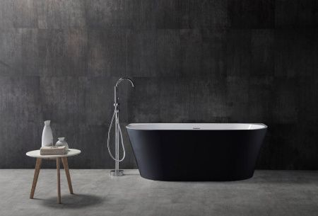 Ванна акриловая Abber AB9216-1.7MB 170х80 пристенная овальная с каркасом