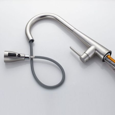 Смеситель для кухни Shevanik S363L на мойку сатин