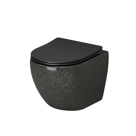 Унитаз подвесной Grossman Санфаянс GR-4455BBLS черный глянцевый с сиденьем микролифт безободковый каскадный смыв