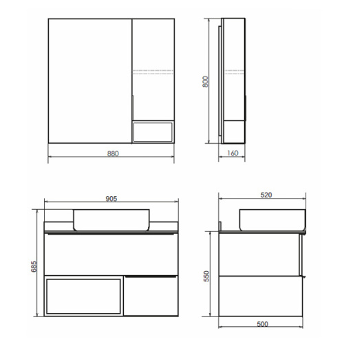 Тумба с раковиной Comforty 00-00002868CF 90,5x52x68,5 - фото 2