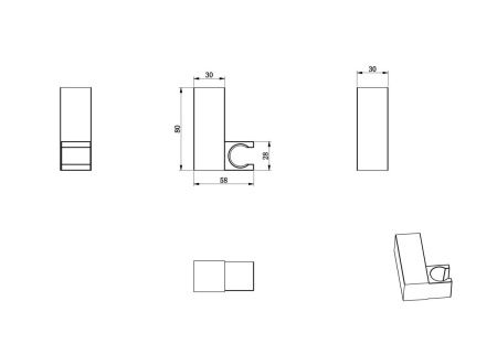 Держатель для душа Wonzon & Woghand WW-994220-CR хром
