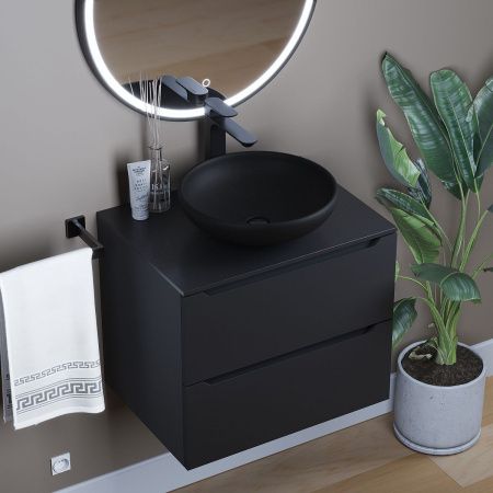 Раковина из искусственного камня Uperwood Sfera 291020318 40х40 накладная цвет черный