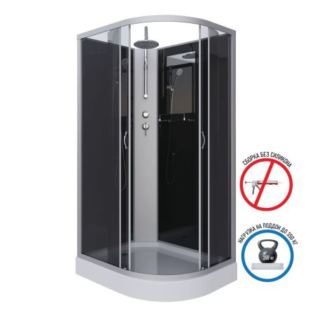 Душевая кабина Niagara Classic 35121433LBKT 120х80 асимметричная без крыши ориентация левая
