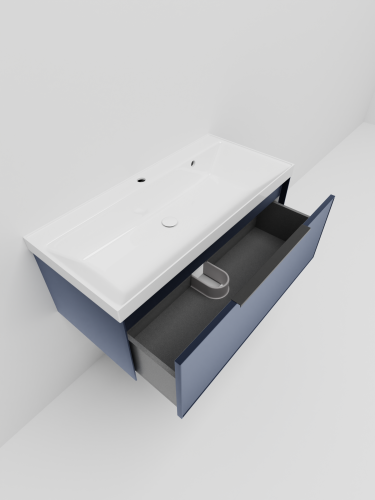 Тумба под раковину La Fenice Simpla FNC-01-SIM-BG-100 100х44х35 подвесная цвет синий матовый - фото 3