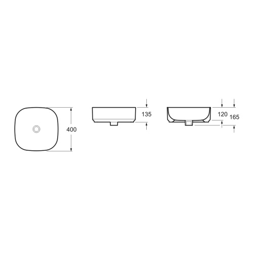 Раковина из сантехнического фарфора Lavinia Boho Bathroom Sink Slim 33311006 40х40 накладная цвет белый глянцевый без отверстий под смеситель - фото 5