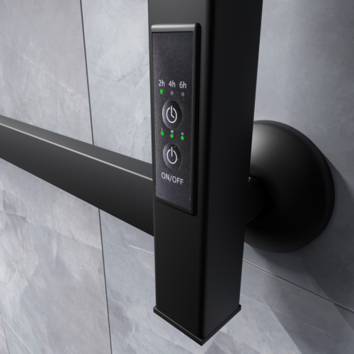 Полотенцесушитель Маргроид Вид 81-10 профильный 8110p-6050-1081-9005R 56х60 электрический черный матовый - фото 5