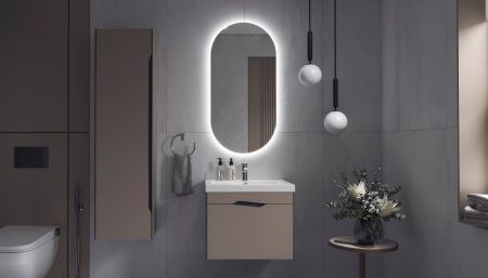 Шкаф-пенал Velvex Krona 360 серый камень 40х150 подвесной цвет серый