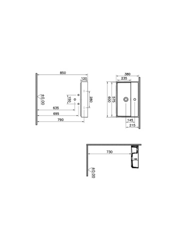 Раковина из сантехнического фарфора Vitra ArchiPlan 7401B003-0001 60х38 подвесная цвет белый - фото 3