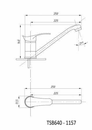 Смеситель для кухни TSARSBERG TSB-640-1157 на мойку хром