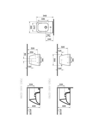 Биде подвесное Vitra Integra Square 7083B003-0288 цвет белый