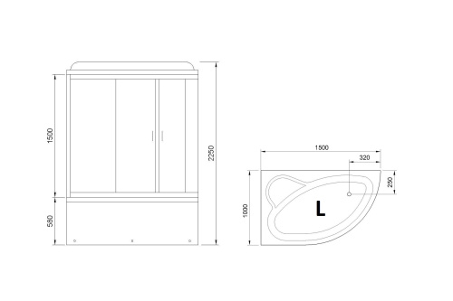 Душевой бокс Royal Bath ALP RB150ALP-C-L 150х100 - фото 3