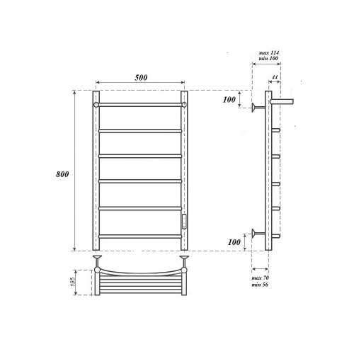 Полотенцесушитель Point Афина PN04858P электрический хром - фото 2