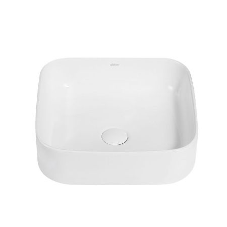 Раковина из сантехнического фаянса Abber RECHTECK AC2211 40х40 накладная цвет белый без отверстий под смеситель