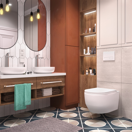 Унитаз подвесной Wellsee Croquis 182612001 белый матовый с сиденьем микролифт безободковый смыв торнадо