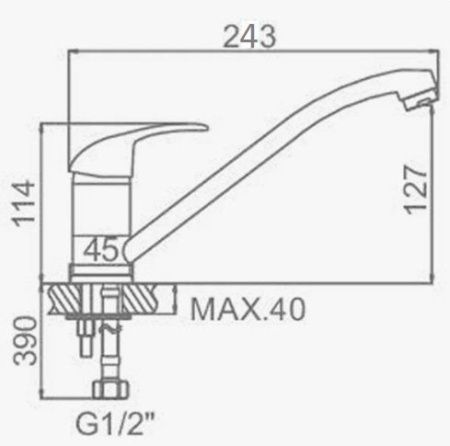 Смеситель для кухни D-Lin D154401-6 на мойку хром