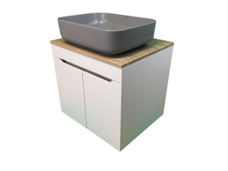 Тумба с раковиной Sintesi STL.W7024_SIN-LVB-APP-409GM 60х60 подвесная цвет белый