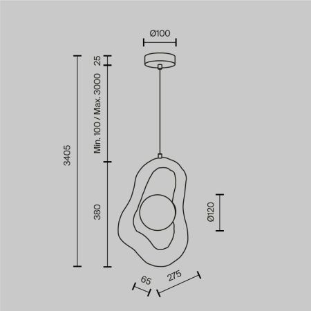 Светильник подвесной Maytoni Opus Modern MOD380PL-01W