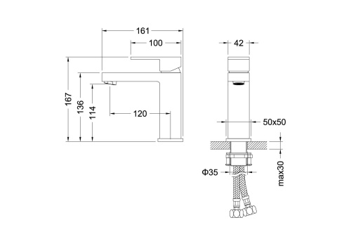Комплект смесителей Aquatek ЛИБРА AQ1631CR настенный хром - фото 5