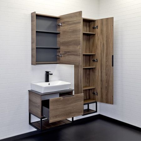 Тумба с раковиной Comforty Порто 00-00010677CF 60х40 подвесная цвет коричневый