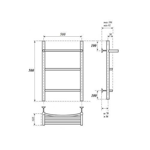 Полотенцесушитель Point Афина PN04155PE электрический хром - фото 2
