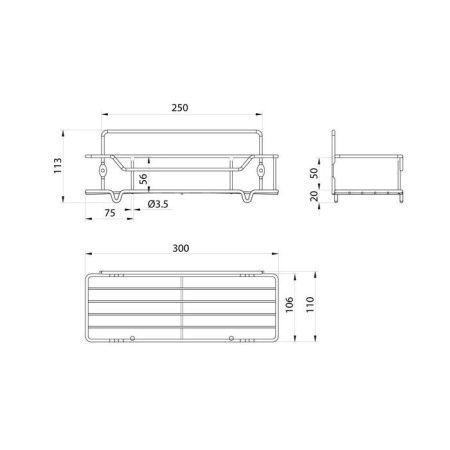 Полка в ванную комнату Milardo Grid GRICS1BM44