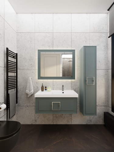 Тумба с раковиной La Fenice CUBO NFNC-01-CUB-G-90-3-90R 91х36х49 подвесная цвет серо-зеленый - фото 4