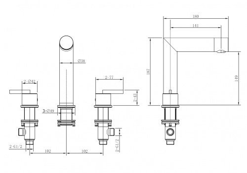 Смеситель Abber Perfekte 316 AF8A08BST на раковину сталь брашированная - фото 3