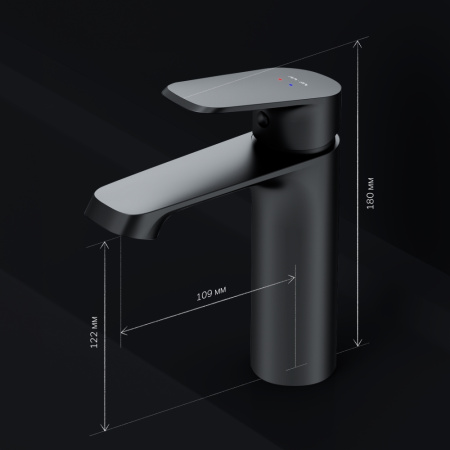 Смеситель Am.Pm Func F8F02122 на раковину черный без термостата