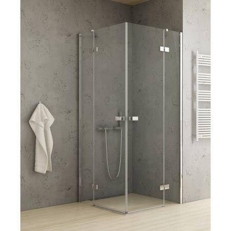 Душевой уголок New Trendy REFLEXA Chrome EXK-5172 100х80 стекло прозрачное профиль хром без поддона