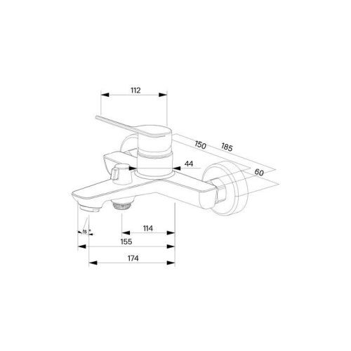 Смеситель для ванны Milardo Enjoy ENJSB00M02 настенный хром - фото 3