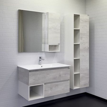 Тумба с раковиной Comforty Турин 00-00014644CF 90х50 подвесная цвет серый