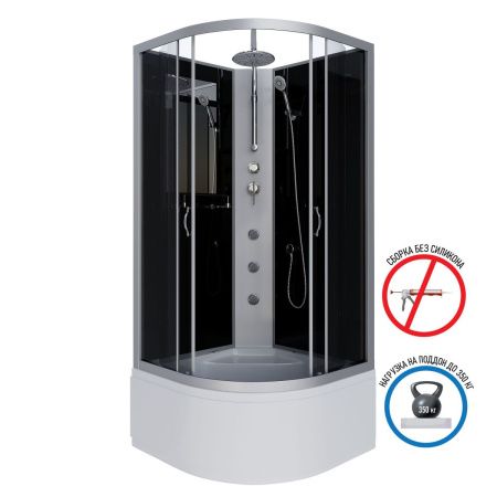 Душевая кабина Niagara Classic 25071434BKTG 80х80 четверть круга без крыши ориентация универсальная