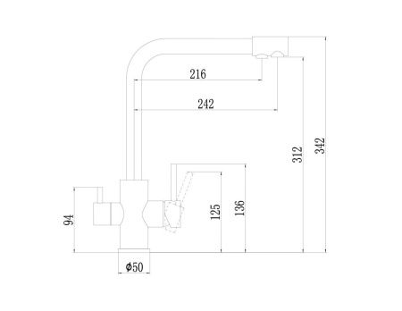 Смеситель для кухни Fmark FS0862 на мойку сатин