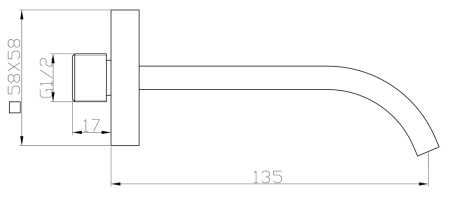 Излив BelBagno ROMANO ROM-BC-CRM настенный хром