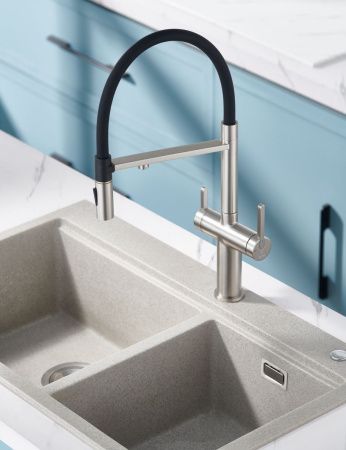 Смеситель для кухни Rose R458L на мойку сатин