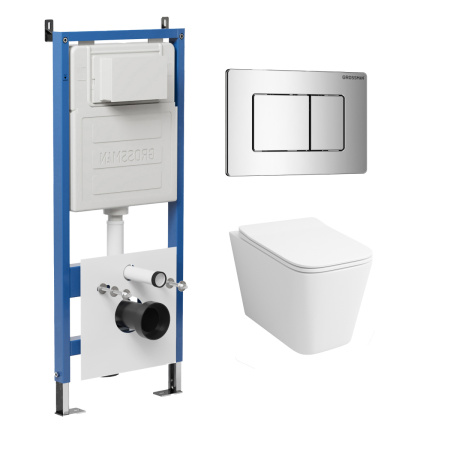 Инсталляция + кнопка смыва + унитаз Grossman Classic 97.4441S.04.10M
