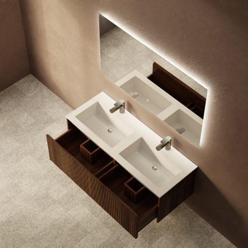 Тумба с раковиной ArtDecco Camilla (Камилла) ACM12W22D100 120x45x40 подвесная цвет черный орех - фото 3