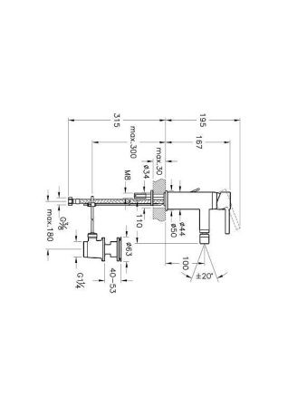 Смеситель Vitra Minimax S A41988EXP на биде хром