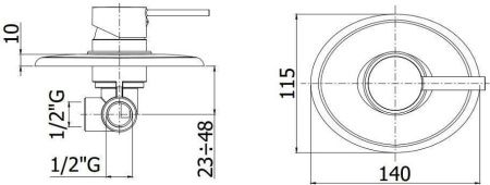 Смеситель для душа Paffoni Berry BR010CR встраиваемый в стену хром